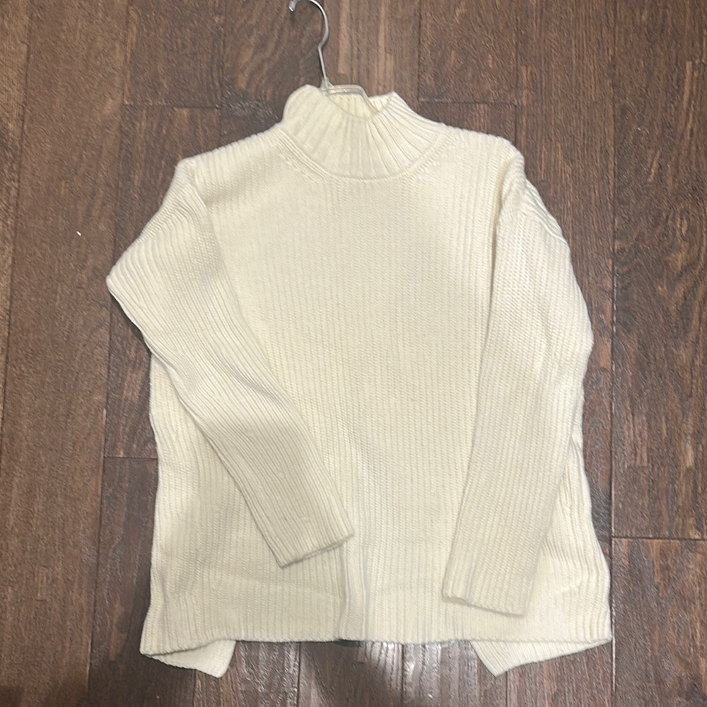 Sezane Women's Cream Turtleneck Sweater